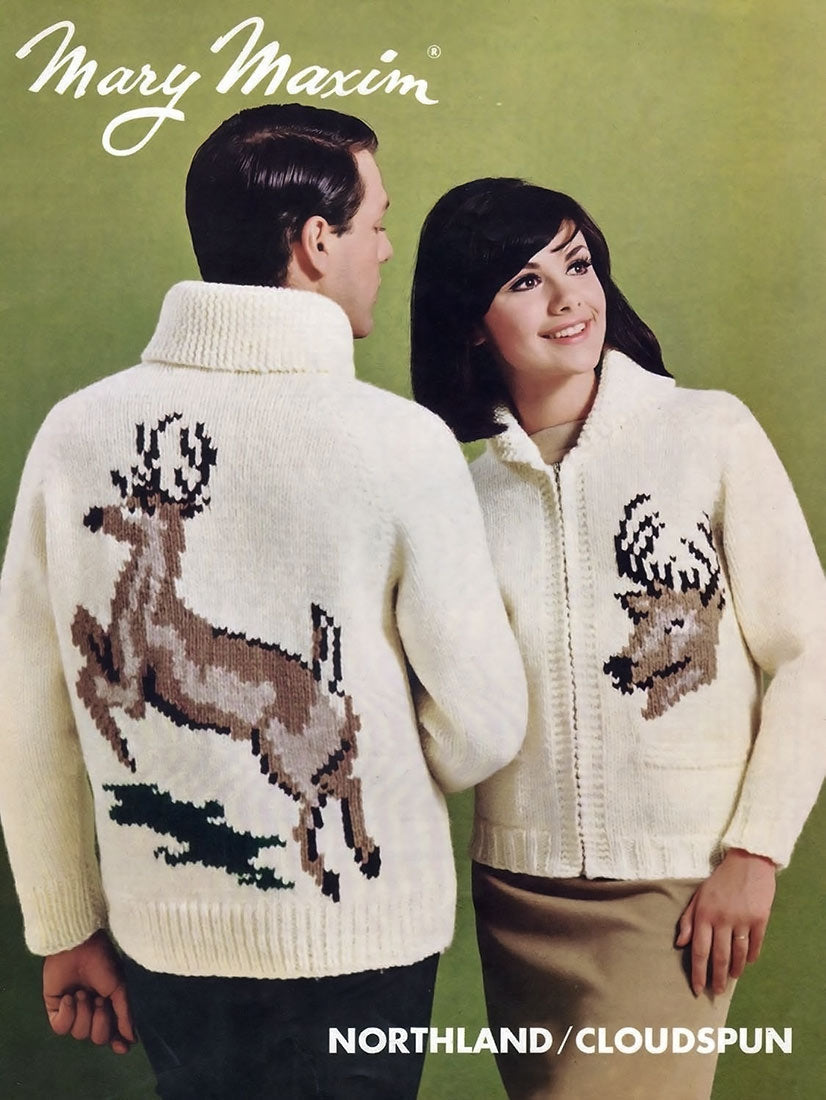 Men's or Ladies' Deer Cardigan Pattern