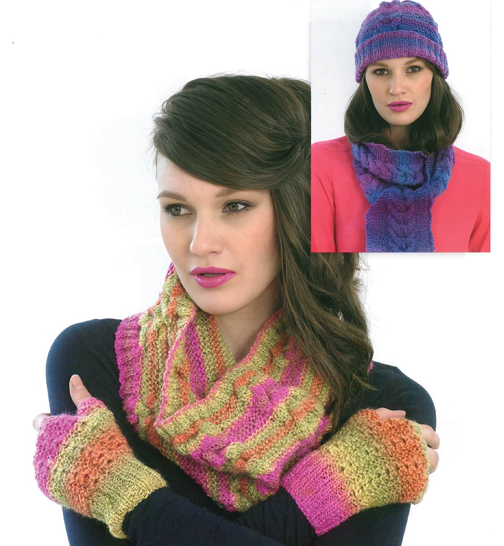 Starburst Scarf Hat Snood & Gloves Pattern