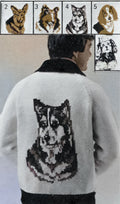 Men's or Ladies' Dog Head Cardigan Pattern