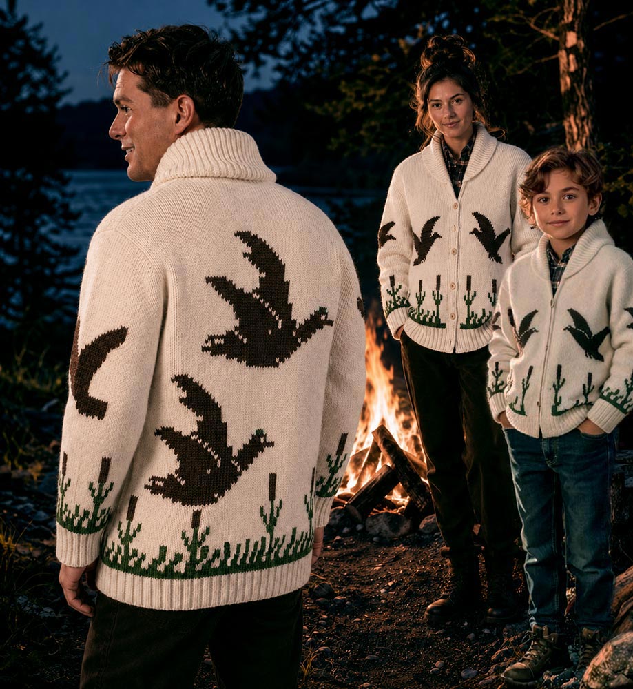 Men's or Ladies' Wild Duck Cardigan Pattern