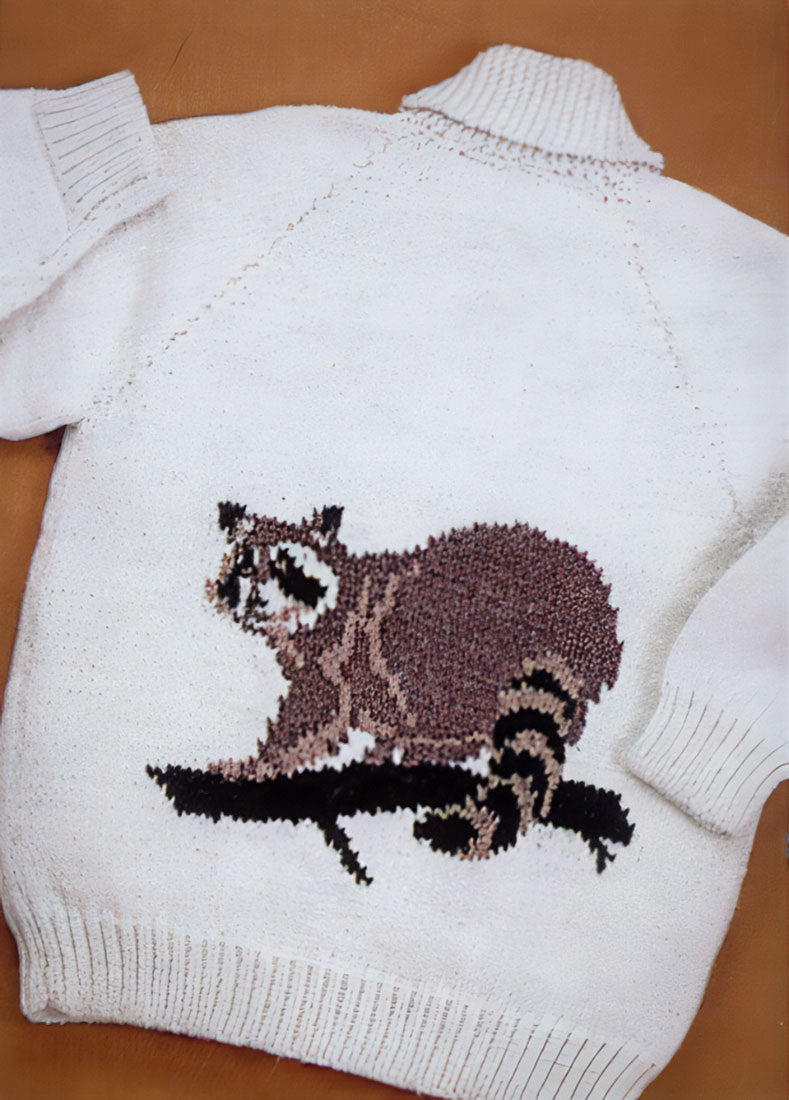 Men's or Ladies' Raccoon Cardigan Pattern