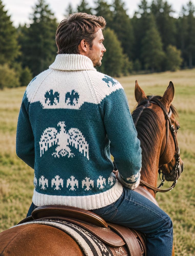 Men's Indian Eagle Cardigan Pattern