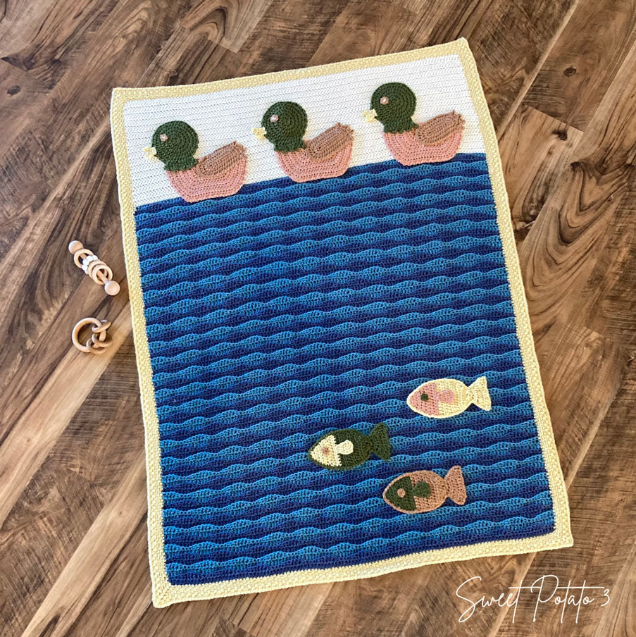 Duck Duck Fish Nursery Crochet Blanket