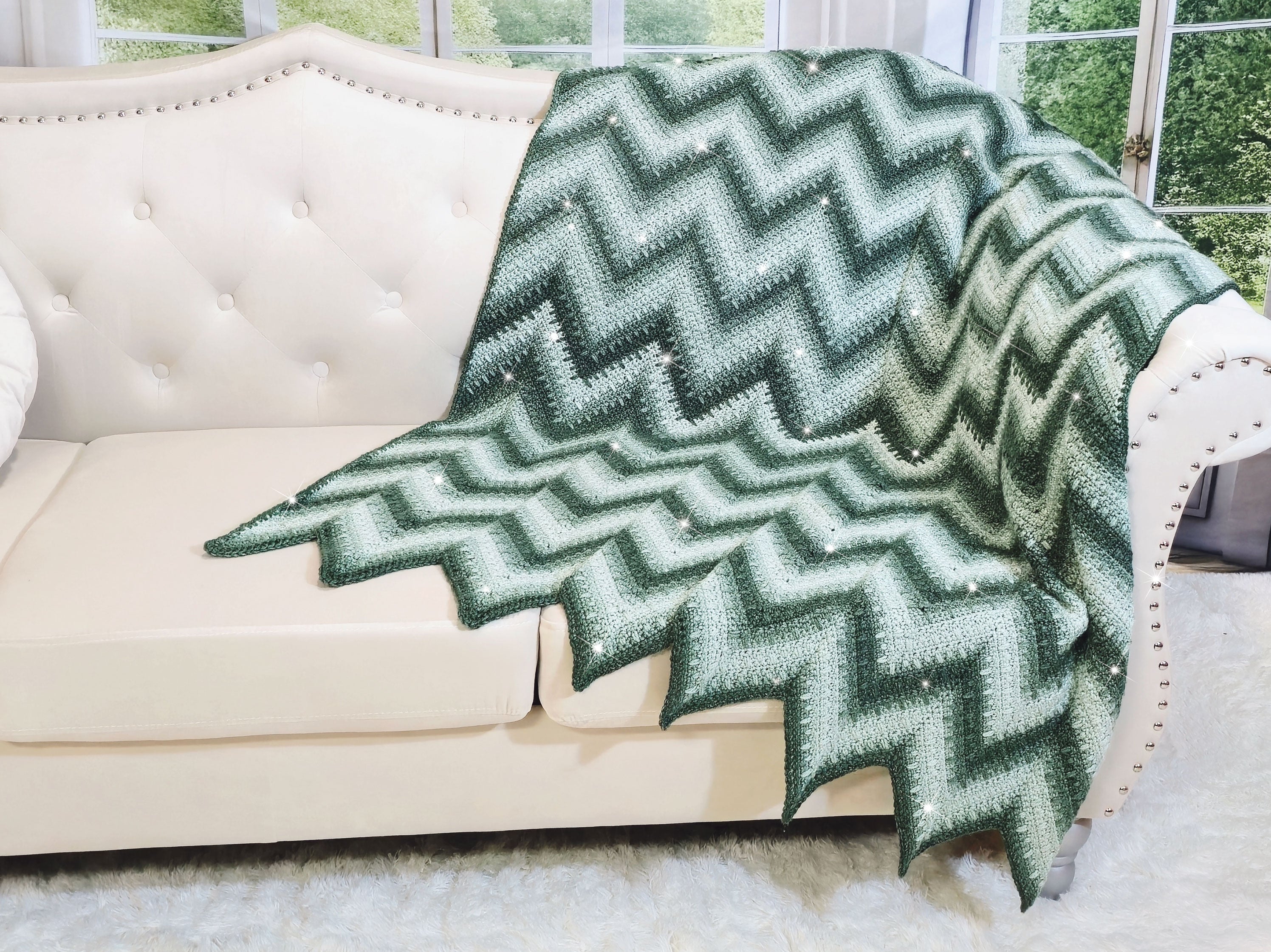 Shimmering Serenade Heartstrings Afghan