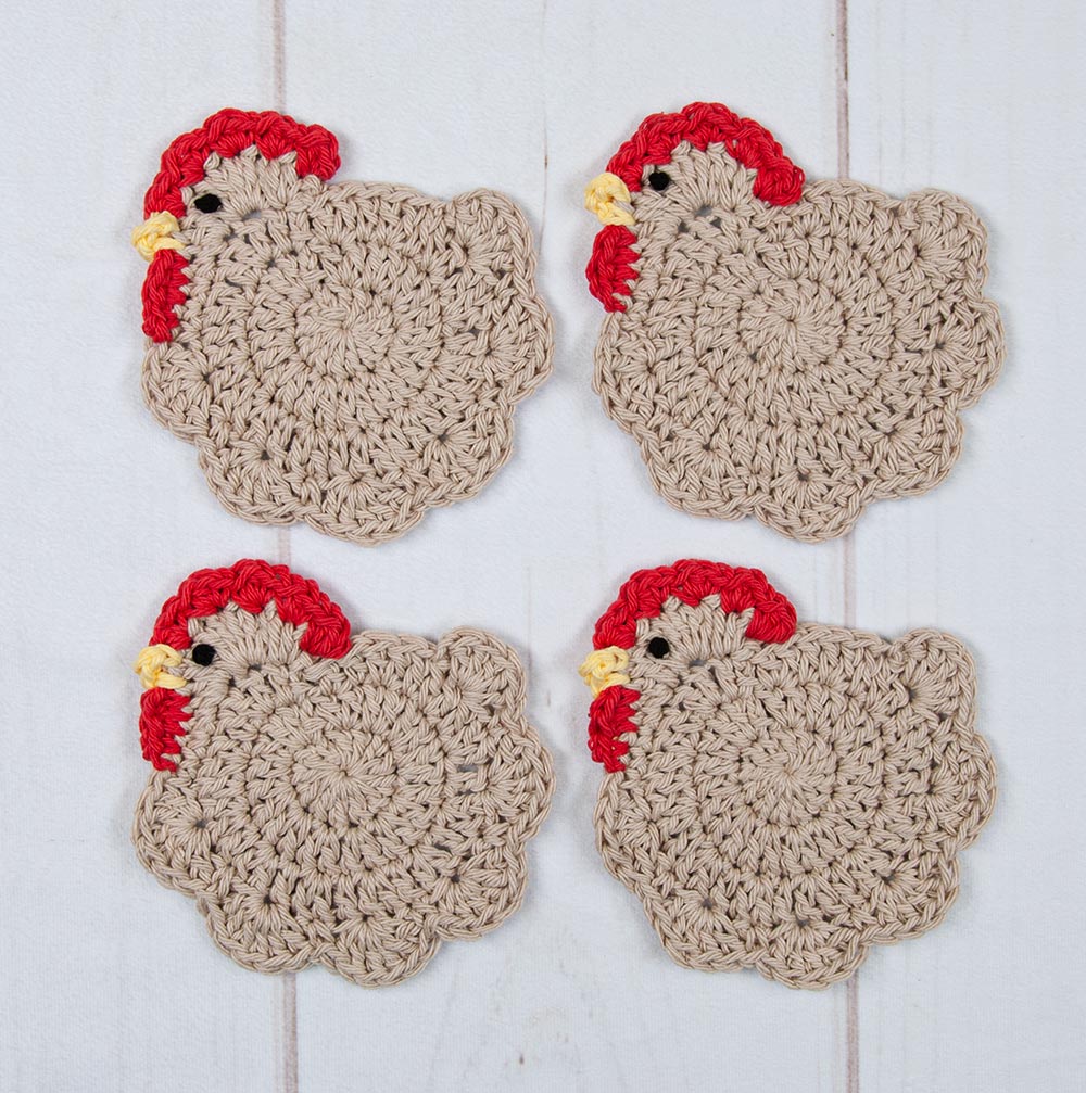 Easy Crochet Chicken Coasters