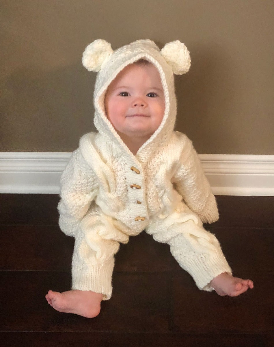 Cabled Bear Romper