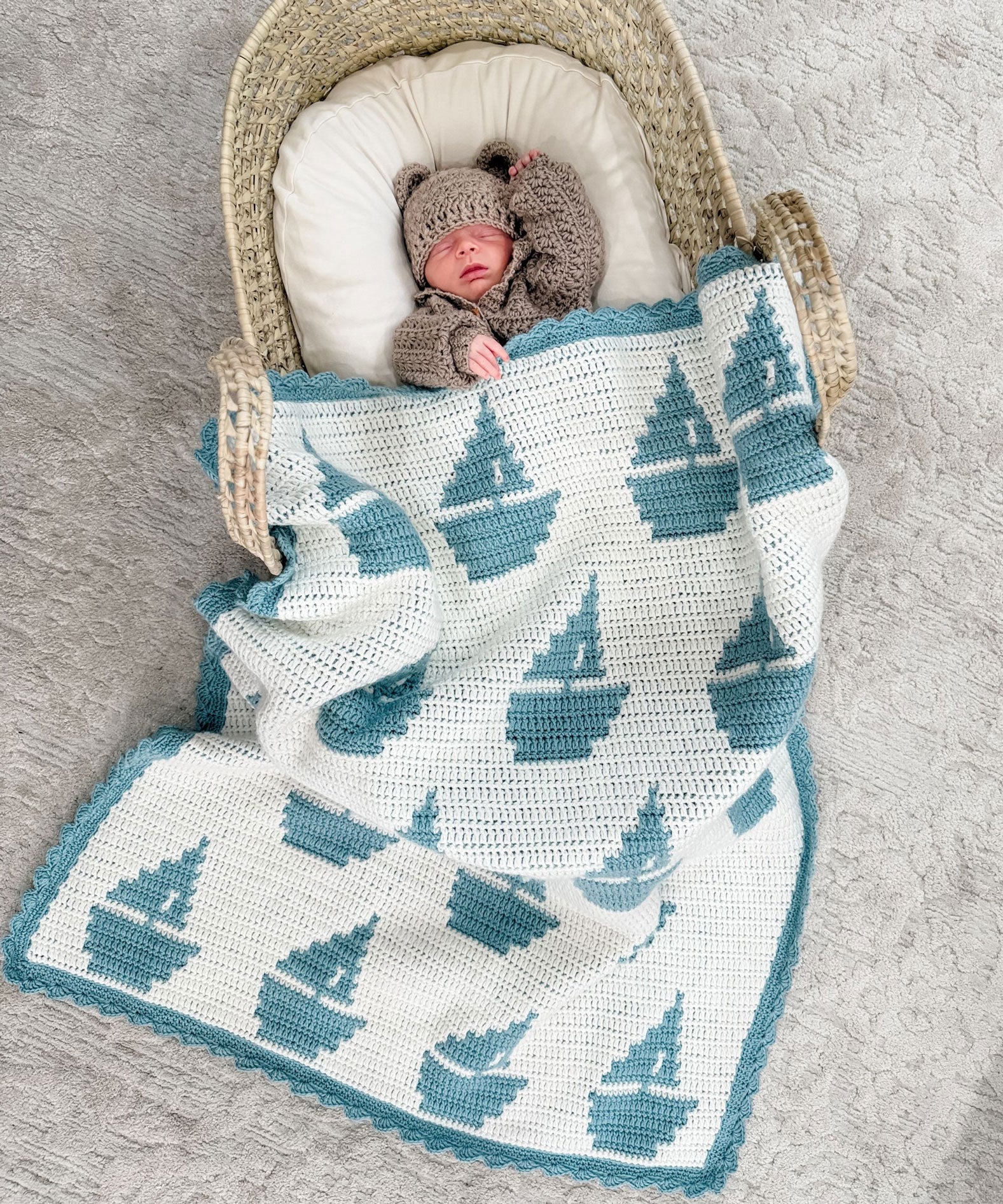 Sailboat Mosaic Baby Blanket