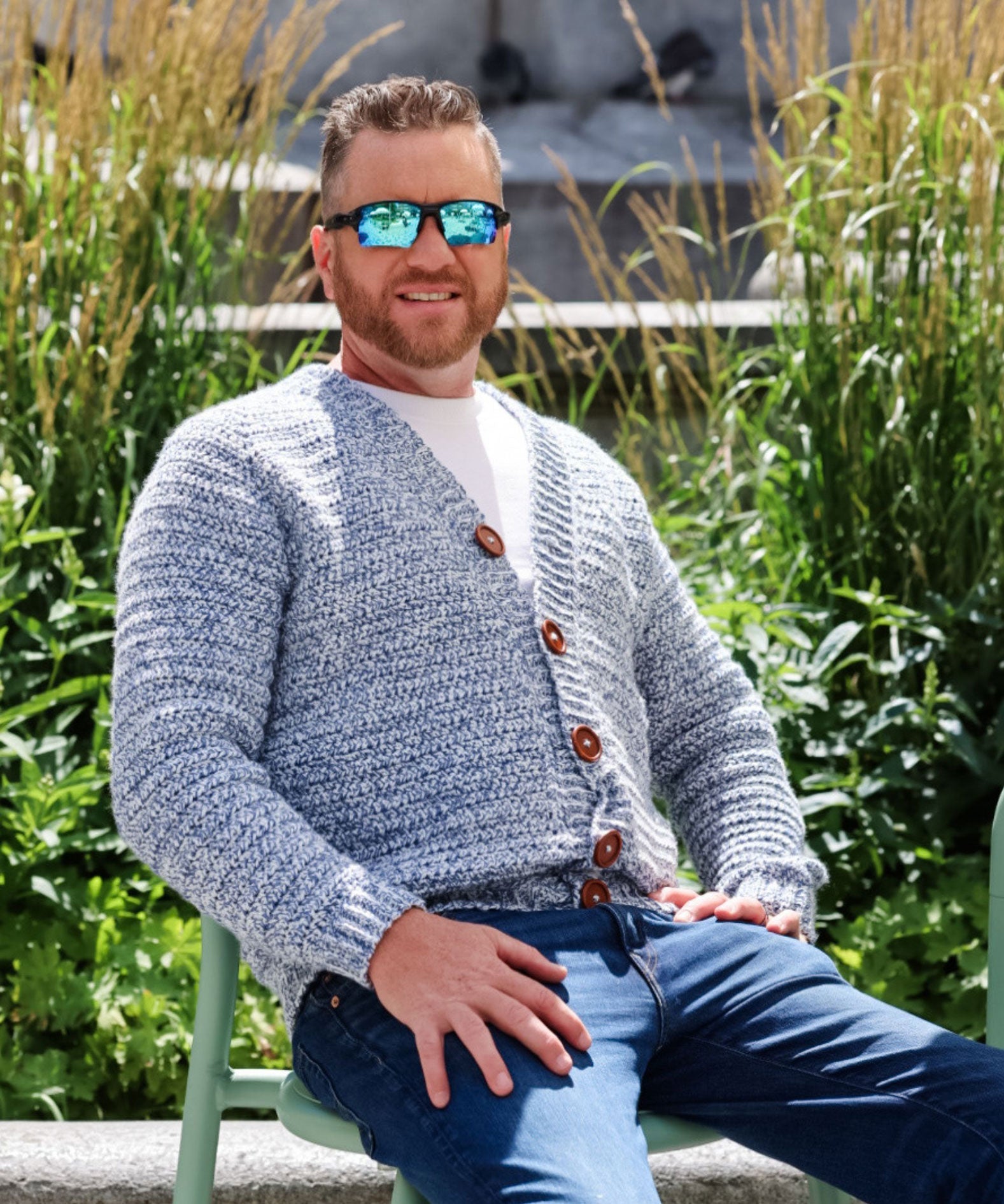 Cobblestone Men's Crochet Cardigan