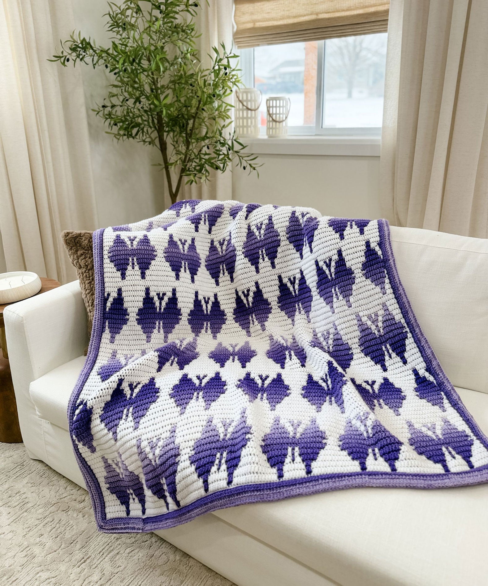 Butterfly Kisses Mosaic Blanket