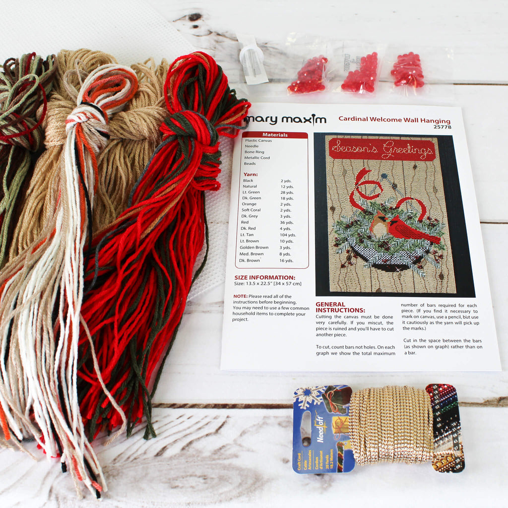 Cardinal Welcome Plastic Canvas Kit