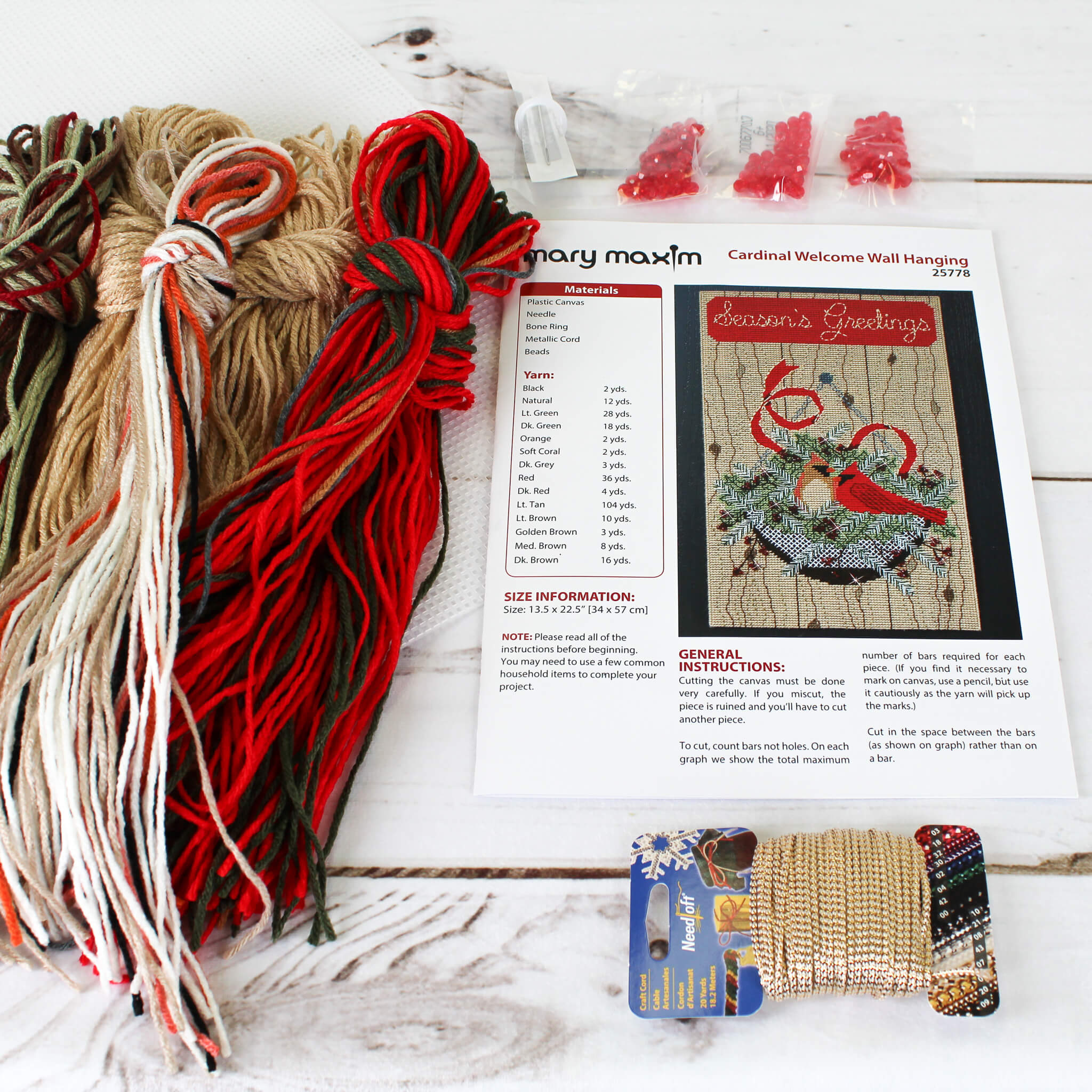 Cardinal Welcome Plastic Canvas Kit