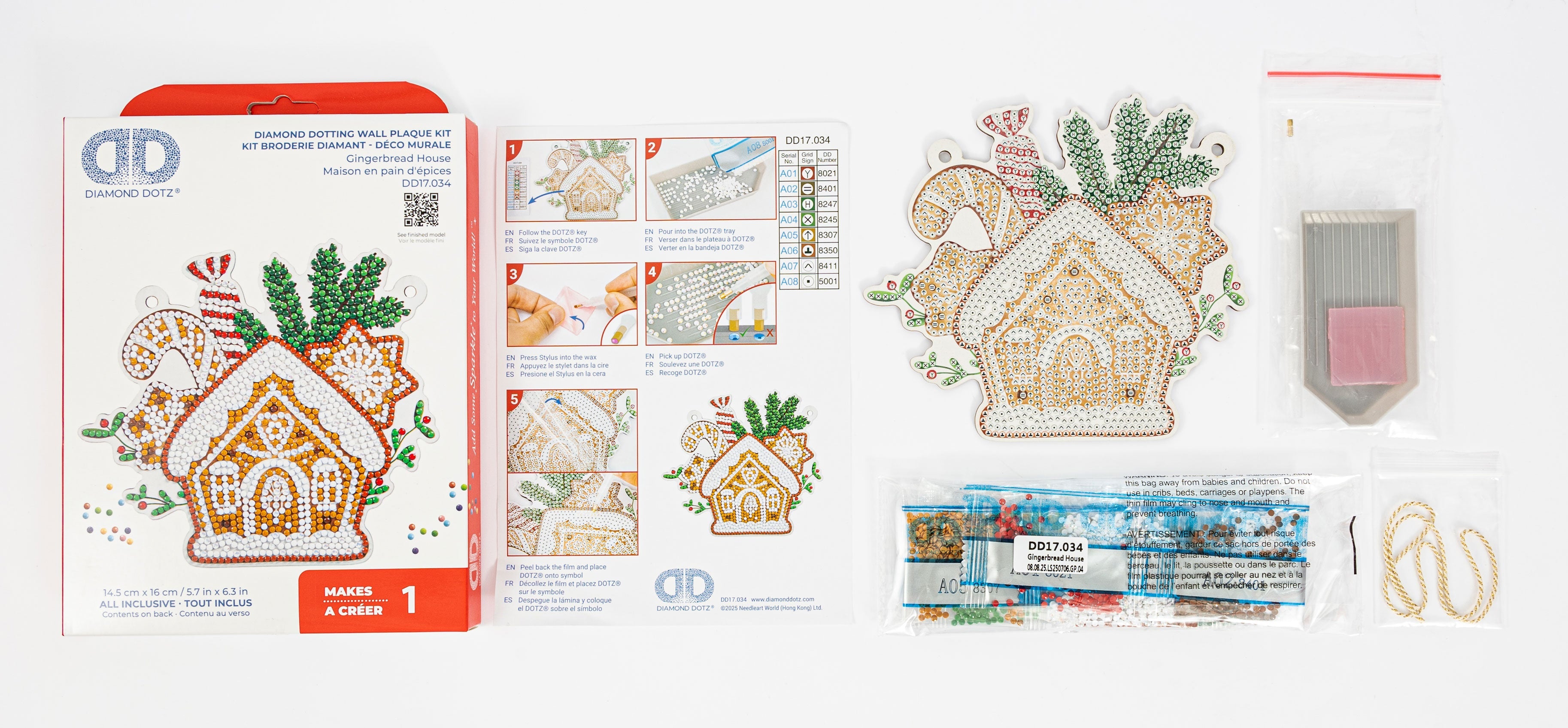 Gingerbread House Wall Plaque Diamond Dotz Kit