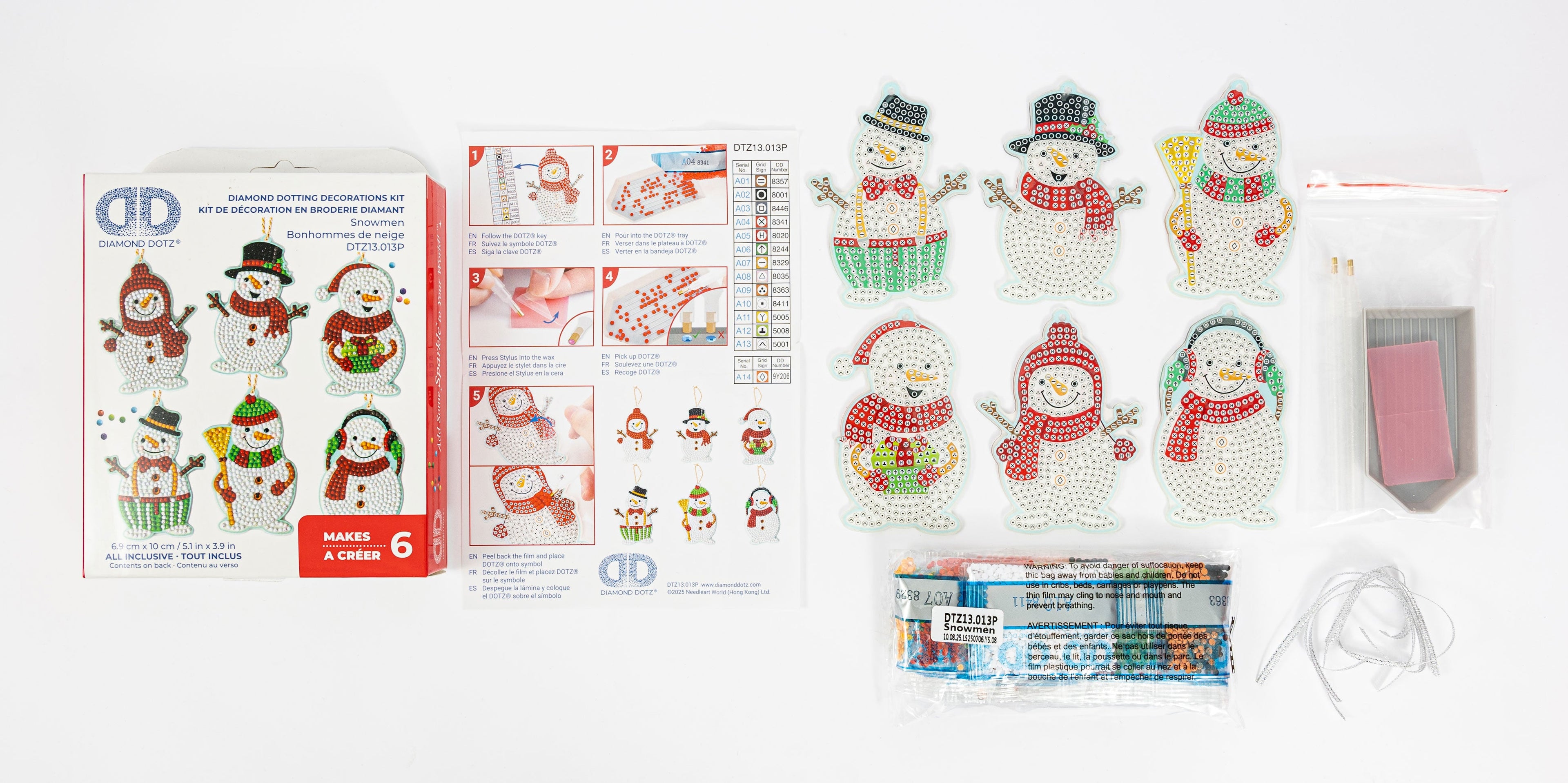 Snowman Ornaments Diamond Dotz Kit