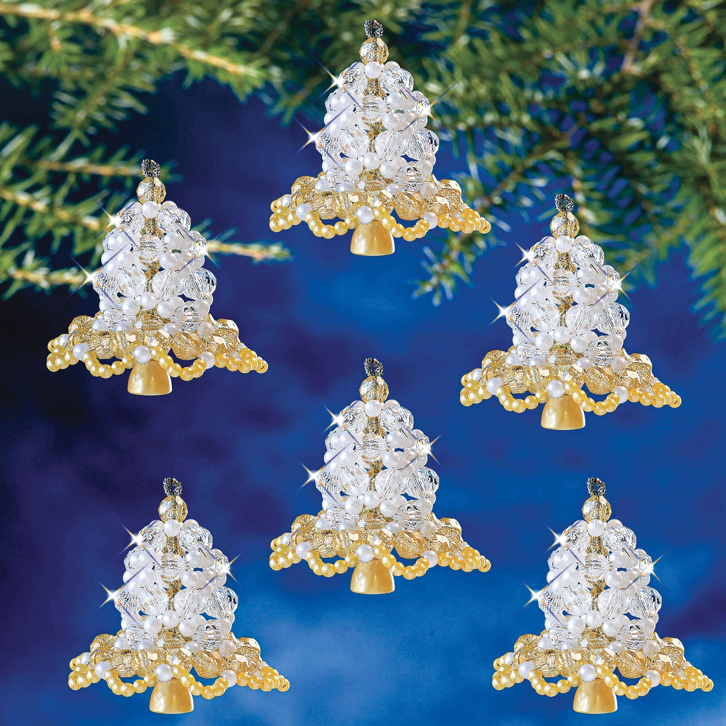 Golden Jingle Bell Beaded Ornament Kit