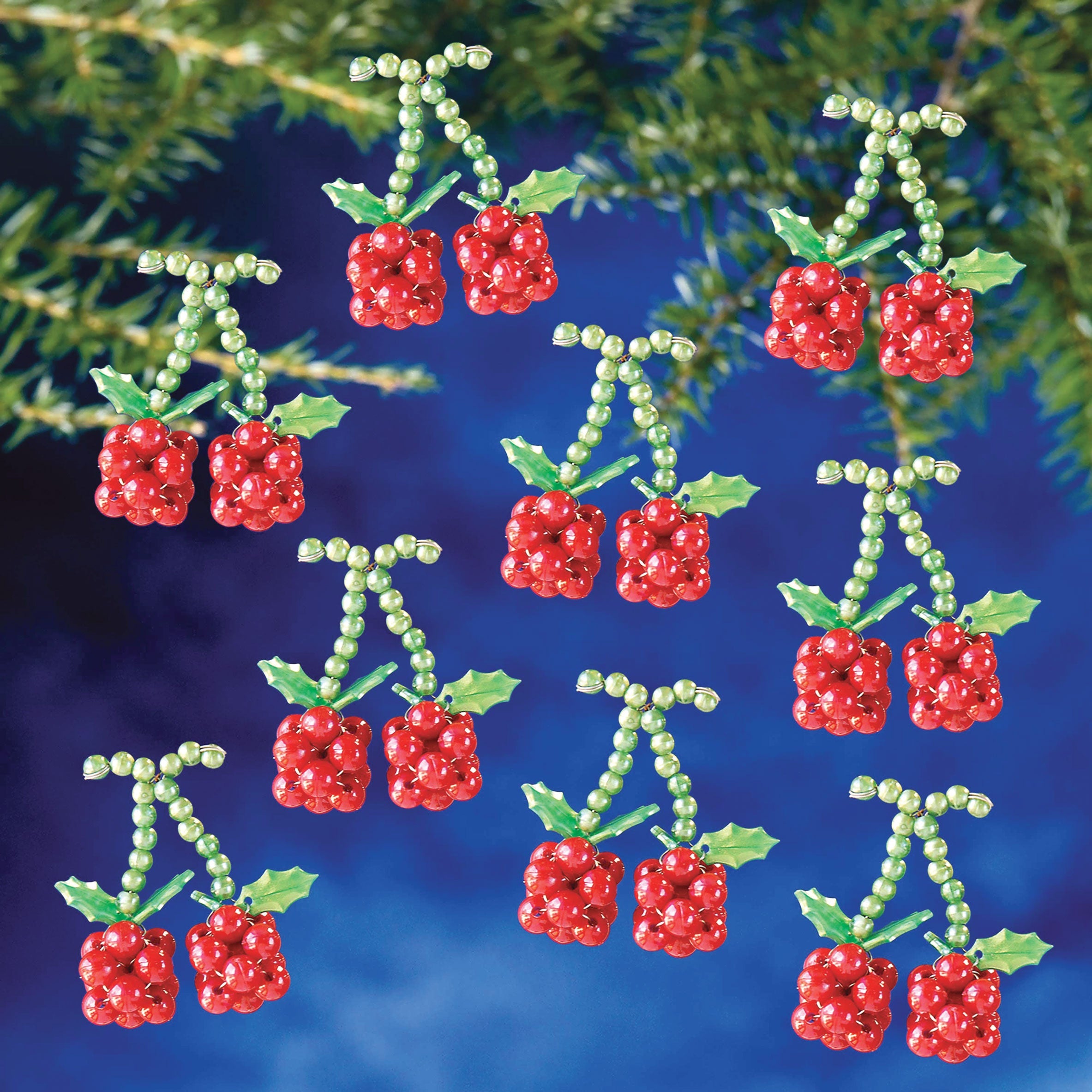 Holiday Cherries Beaded Ornament Kit