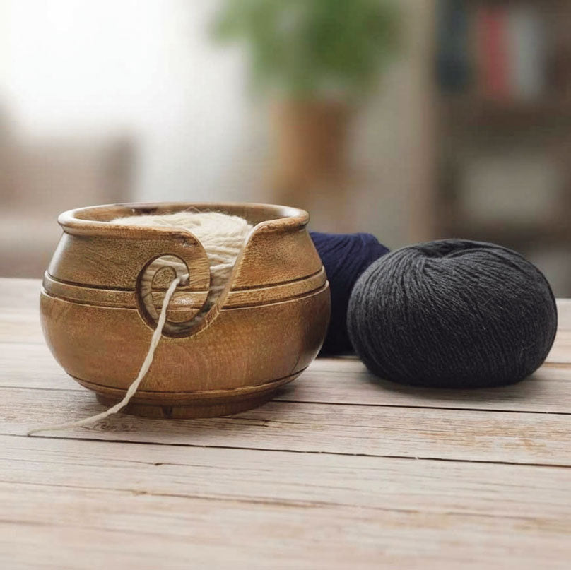 Mango Wood Yarn Bowl