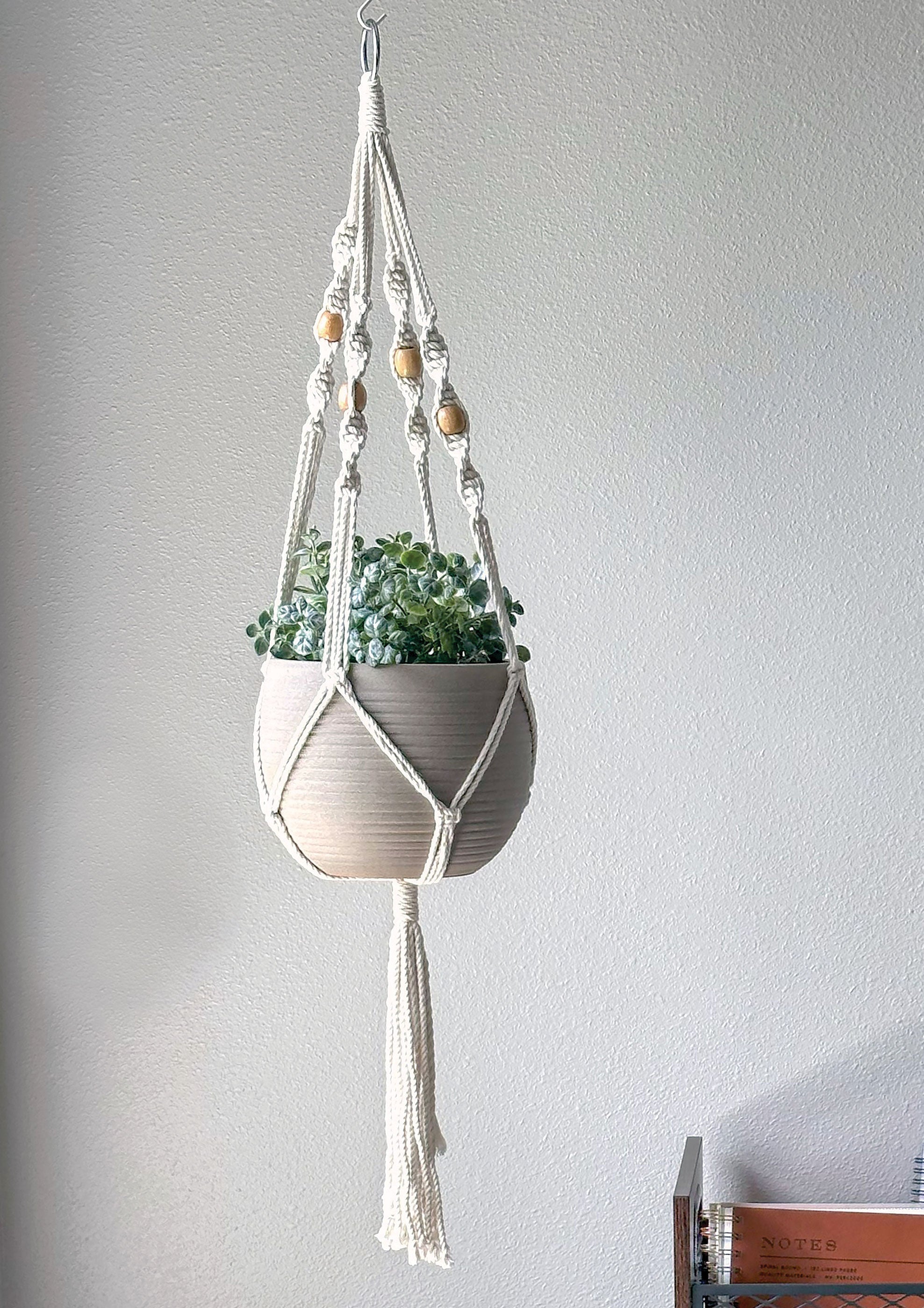 Staggered Spiral Medium Macrame Plant Hanger