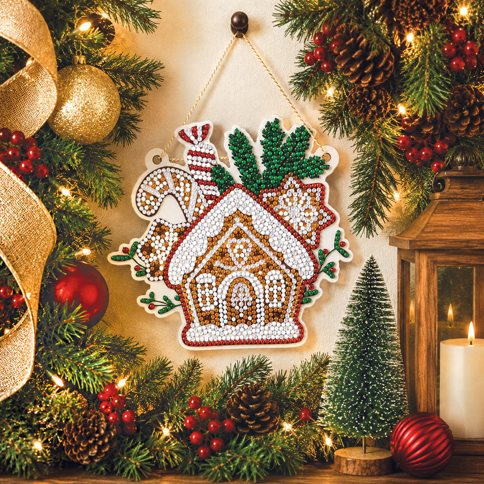 Gingerbread House Wall Plaque Diamond Dotz Kit
