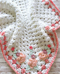 Peach Floral Love Baby Blanket