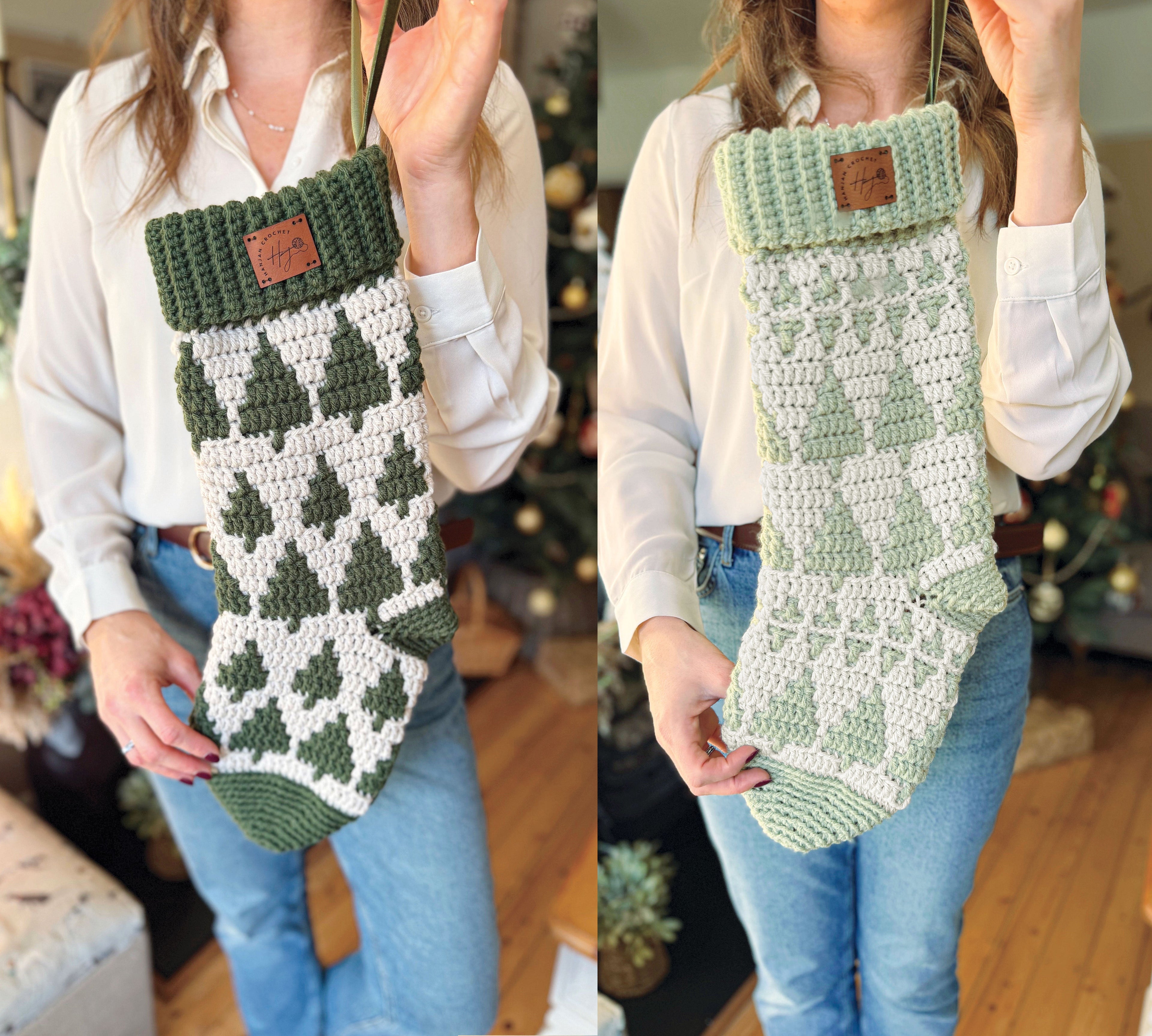 Twinkling Trees Mosaic Stockings