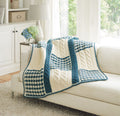 Tunisian Houndstooth & Cables Blanket