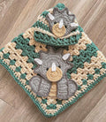 Sage Triceratop Baby Blanket & Hat Set