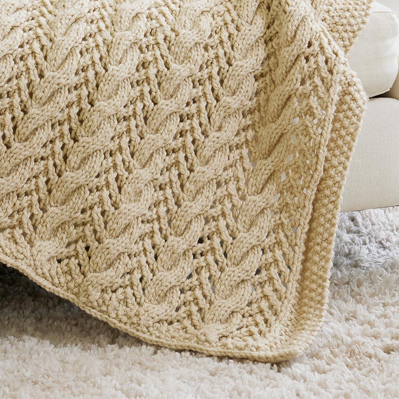 Cables and Lace Afghan