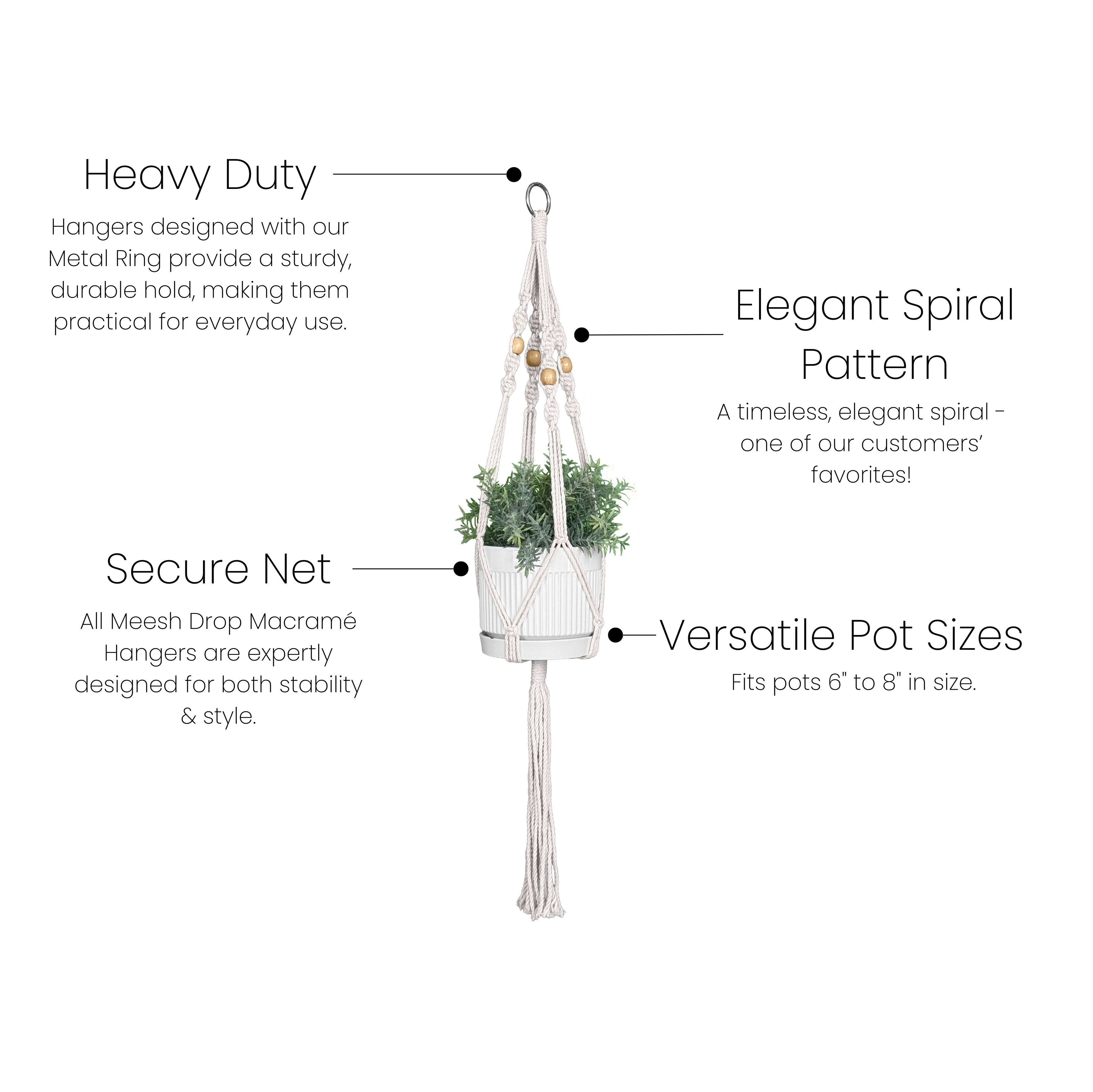 Staggered Spiral Medium Macrame Plant Hanger