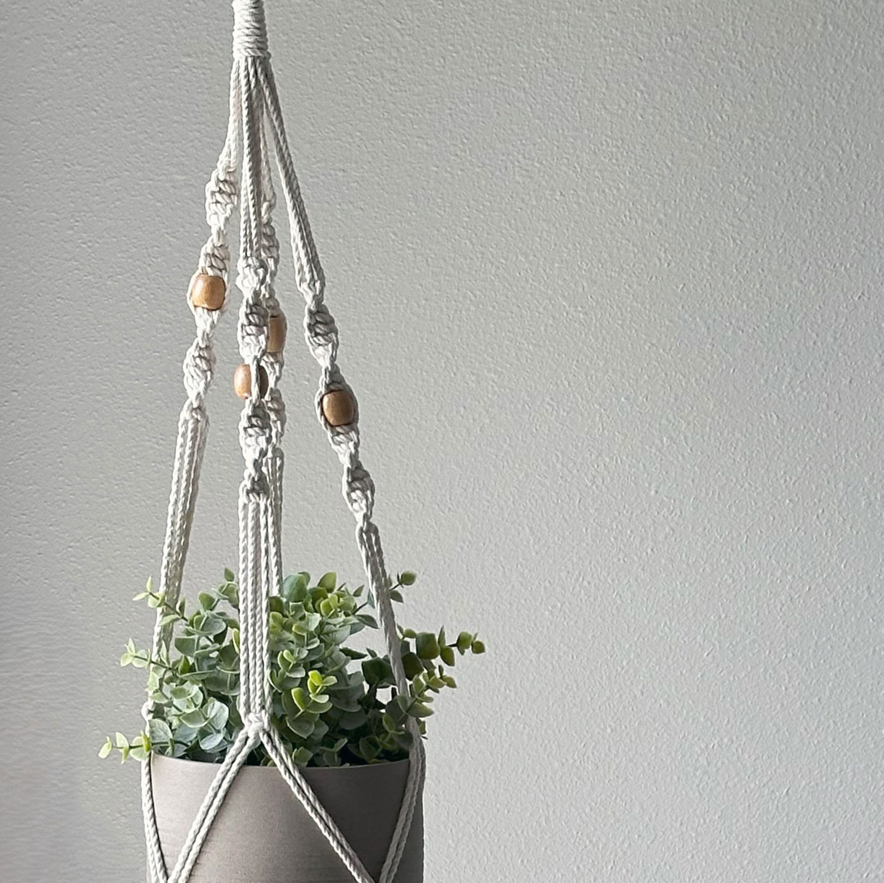 Staggered Spiral Medium Macrame Plant Hanger