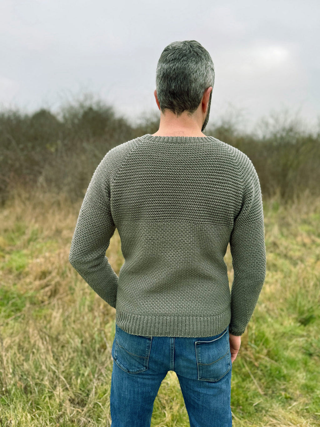 Herringbone Moss Stitch Sweater