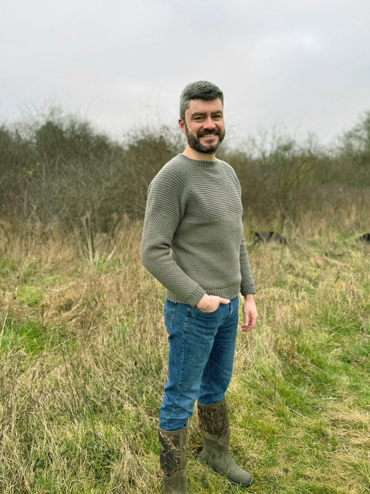 Herringbone Moss Stitch Sweater