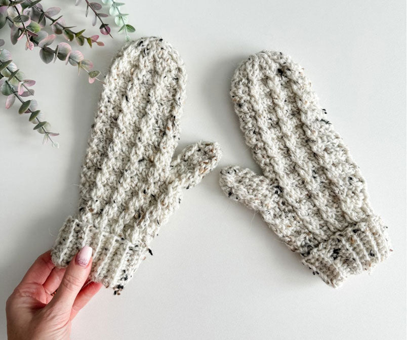 Winter Wonder Cable Crochet Mittens