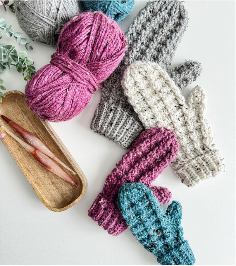 Winter Wonder Cable Crochet Mittens