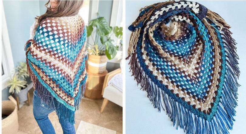 Feathered Fall Crochet Shawl
