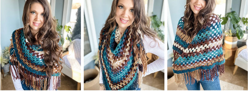 Feathered Fall Crochet Shawl