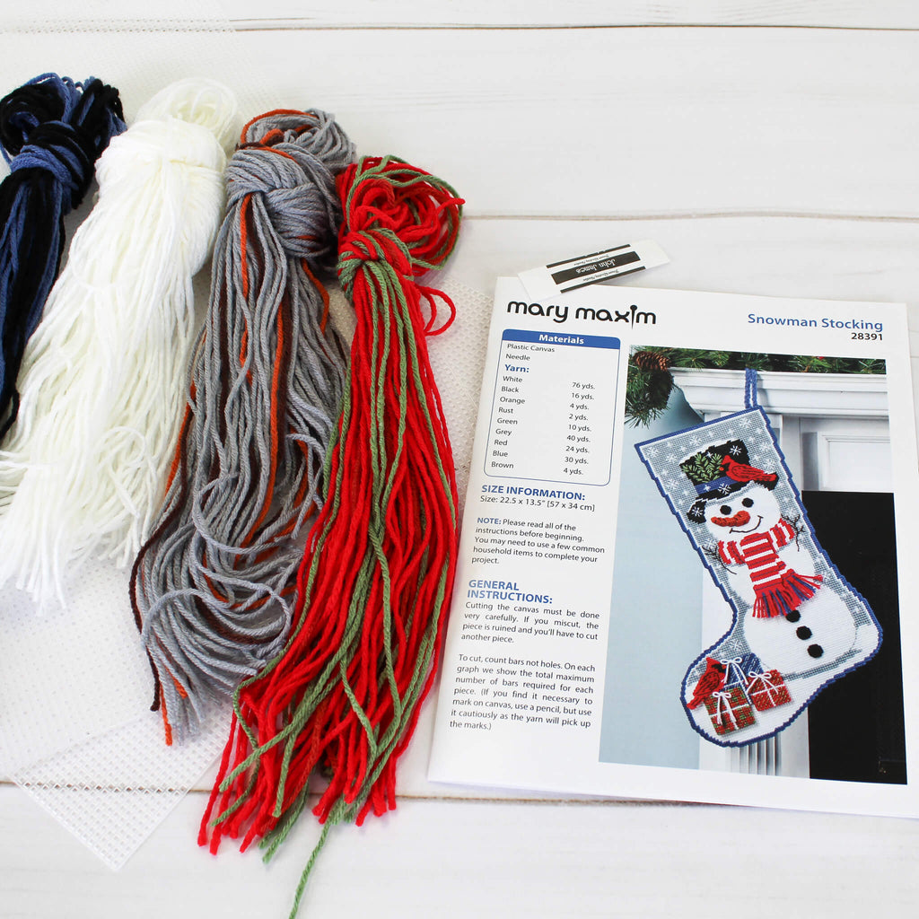 Snowman Stocking Plastic Canvas Kit