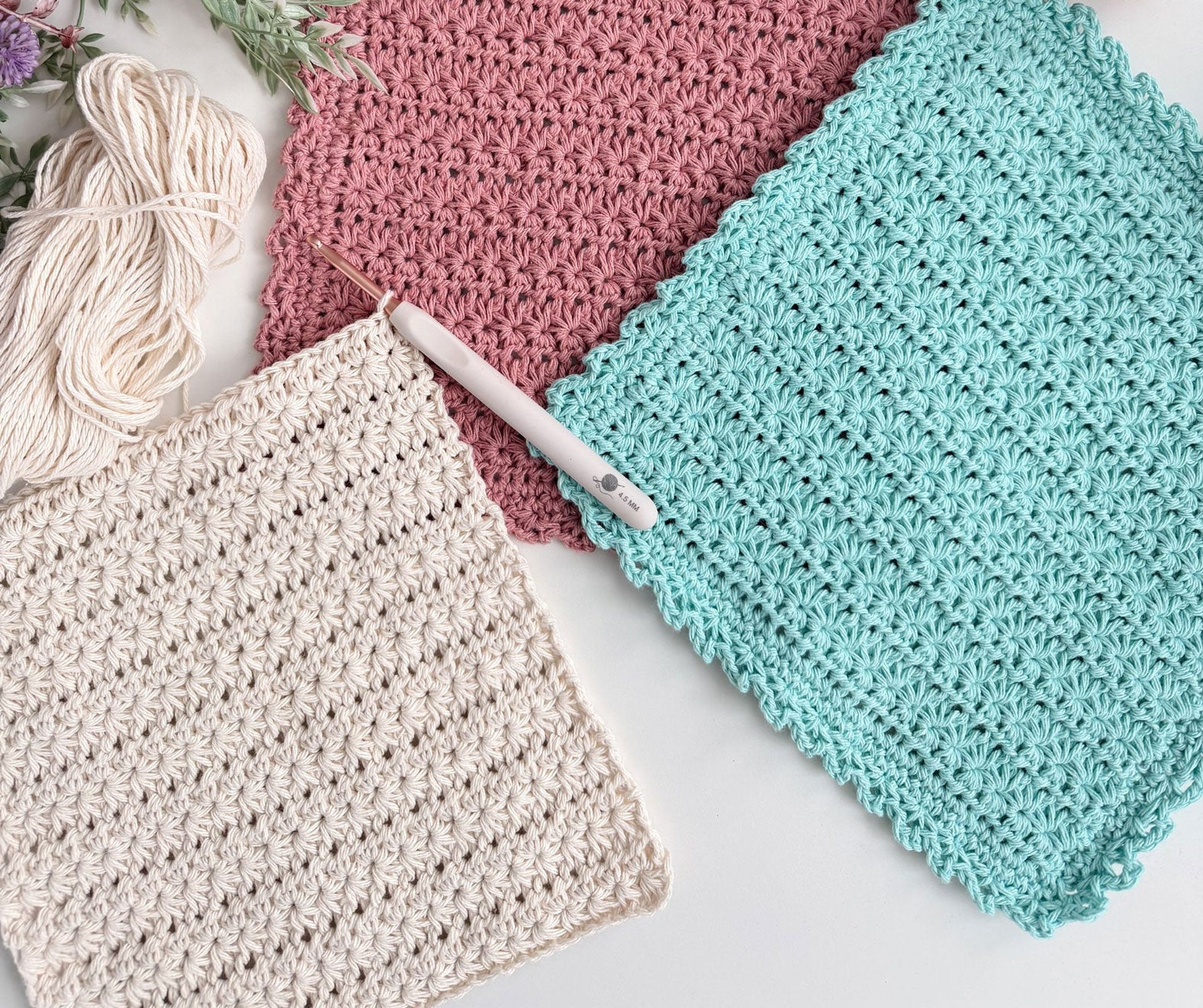 Star Stitch Dishcloths