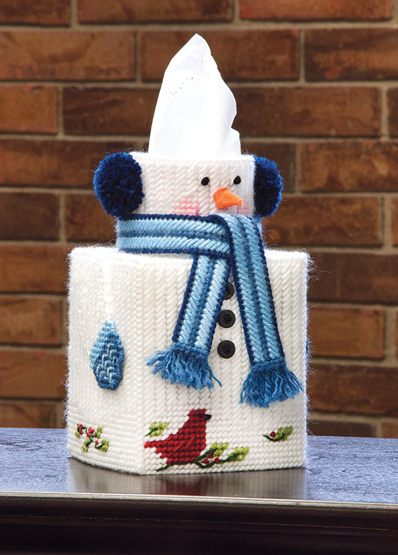 Snowman Plastic Canvas Tissue Box Cover