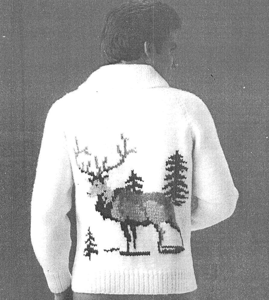 Men's Or Woman's Elk Cardigan Pattern